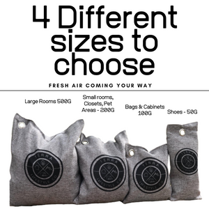 Gym Bag Set of Charcoal Air Purifying Bags & Shoe Deodorizer