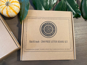 Terra Lifestyle Co's 10x10 White Oak Letter Board - Authentic wood | Modern Upscale Message Board | 294 2" Letters