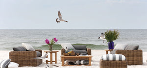 Daytime Beach Service with Luxury Wicker Couches